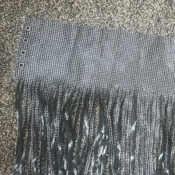 Metallic silver Festival Ready Rhinestone Fringe Skirt - Picture 8 of 10